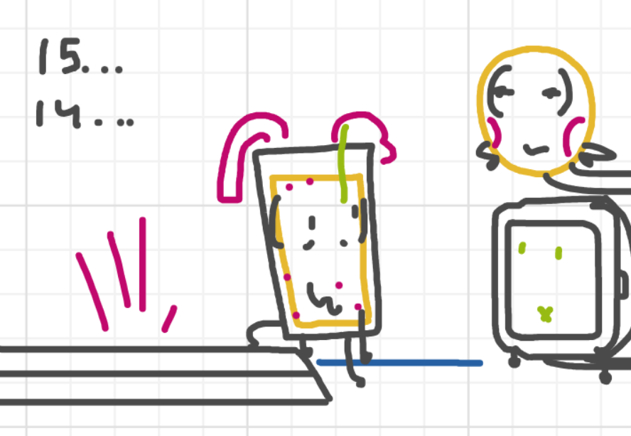 A panel from What's The Point, episode five of the Board Boards object show by Furretwalk/WalkingFurret.